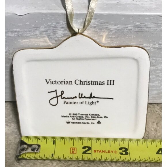 Thomas Kinkade Keepsake Ornament 1999 Victorian Christmas III Collectors Ceramic - Picture 8 of 9